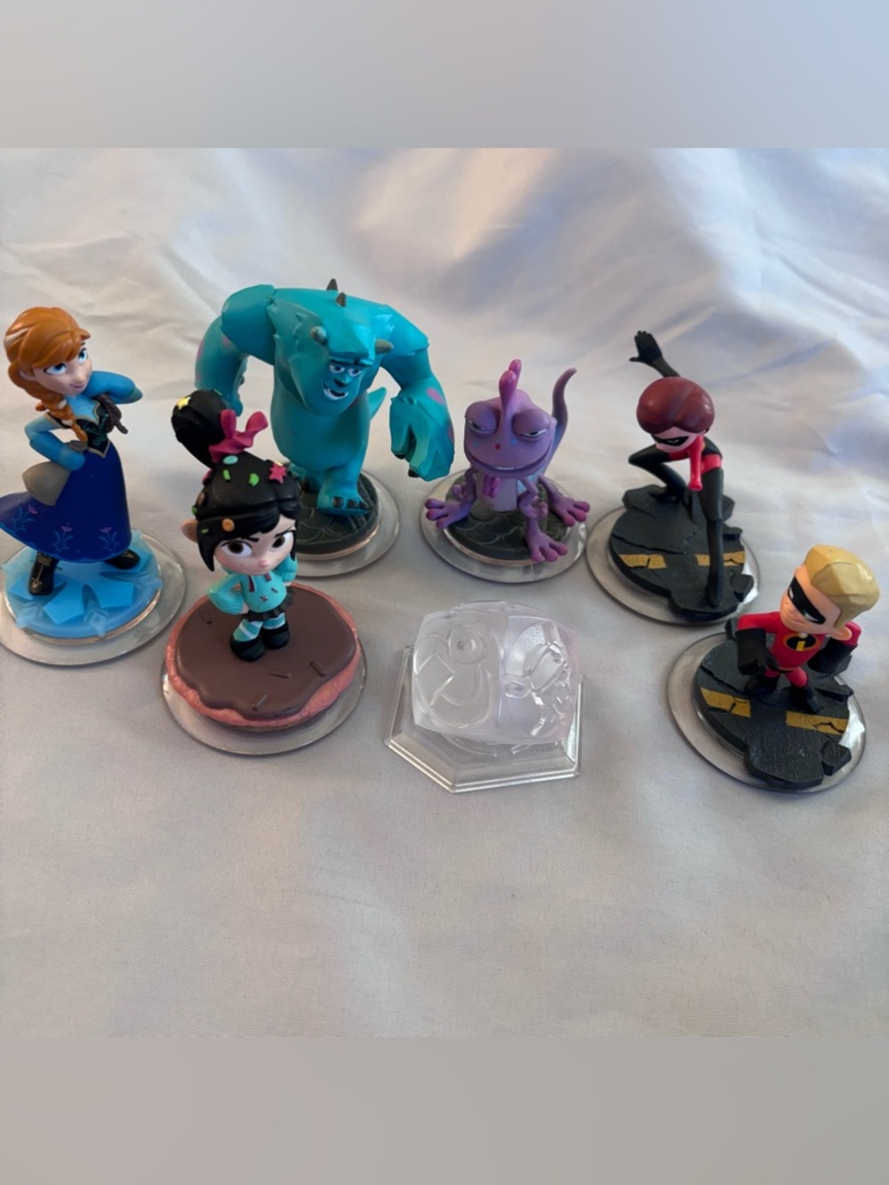 Disney Infinity Lot 7 Pc Dash Anna Randall Sully Star Power Piece Incredible +
